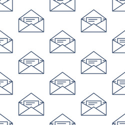 Seamless pattern with envelopes flat line icons vector