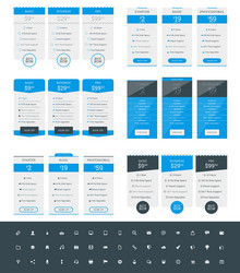 set of pricing table design templates for websites vector image