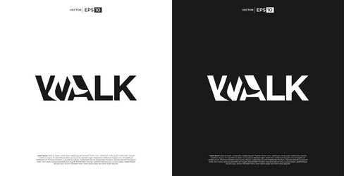 Walk logo design text Royalty Free Vector Image