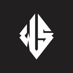 ws logo monogram with sharp square design template vector image