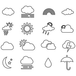 clouds icons set of in different form vector image