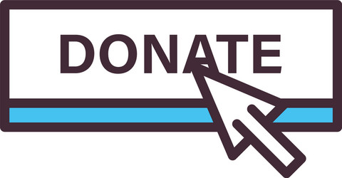 donate button with cursor arrow line and fill vector image