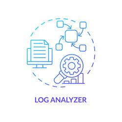 log analyzer blue gradient concept icon vector image