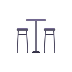 minimalist bar table and two stools icon showing vector image
