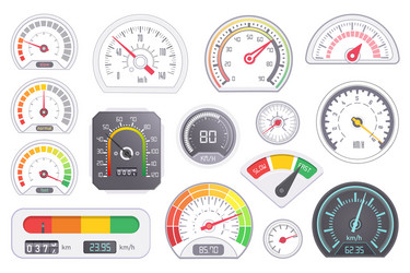 Speedometer icon set isolated on white background vector