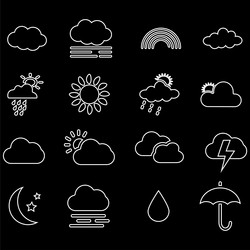 clouds icons set of in different form vector image