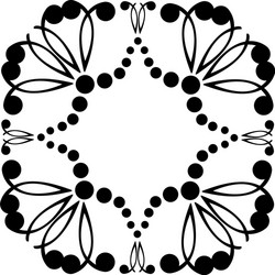 decorative frame geometric pattern in black color vector image