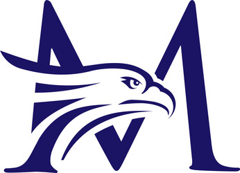 Eagle Head Initial M Logo Vector Image
