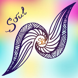 hand sketched abstract element with lettering vector image