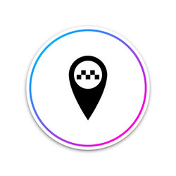 Map pointer with taxi icon on white background vector