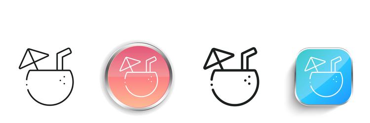 coconut icon thin linear regular and button style vector image