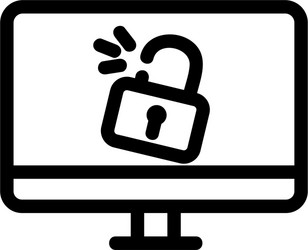 Cyber attack icon isolated contour symbol vector