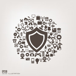 flat abstract background with web icons interface vector image