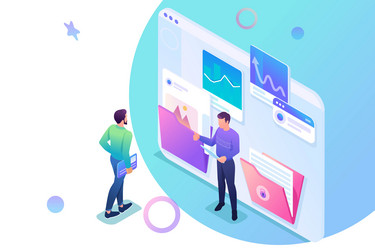 Isometric Data Analysis Dashboard vector image