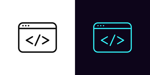 outline coding icon with editable stroke app vector image