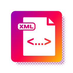 white xml file document download button icon vector image