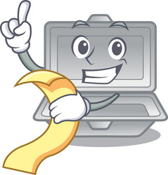 with menu open styrofoam in character box vector