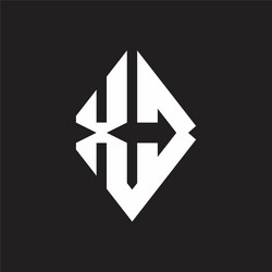 xc logo monogram with sharp square design template vector image