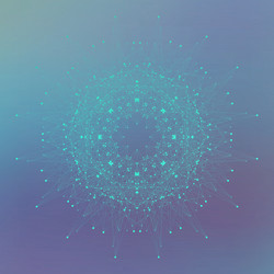 geometric abstract form with connected line vector image