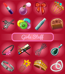 big set of girl stuff vector