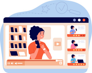 blogger review internet vlogger video reviews vector image