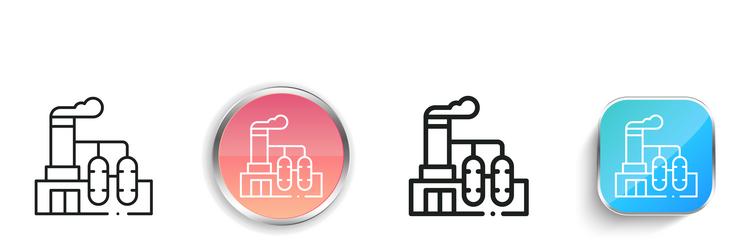 industry icon thin linear regular and button vector image