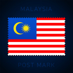 Malaysia postage mark national flag stamp vector