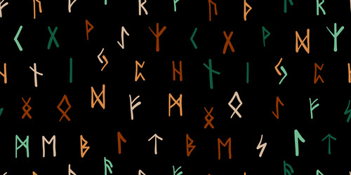 Dnd Runes Background Runes seamless pattern background ancient occult Vector Image