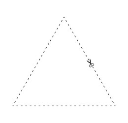 scissors on dashed line triangle shape dash vector image