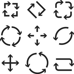 arrows in circular motion square round oval vector image
