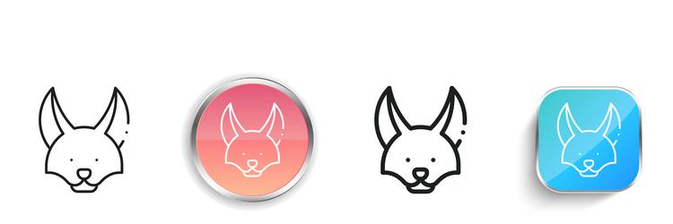 fennec icon thin linear regular and button style vector image