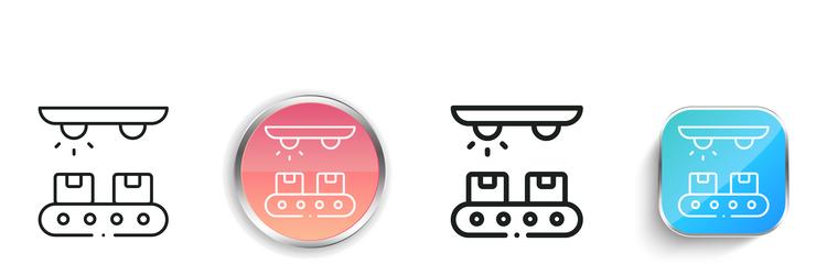 industry icon thin linear regular and button vector image