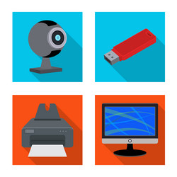 isolated object of laptop and device sign set vector image