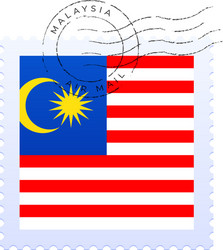 malaysia postage mark national flag stamp vector