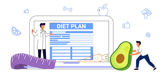 Weight Loss Diet Plan Flat Royalty Free Vector Image
