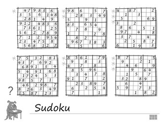 Set sudoku puzzles 3 difficulty levels logic vector