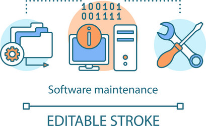 software maintenance concept icon fixing program vector