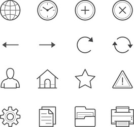toolbar icons for application and website vector image