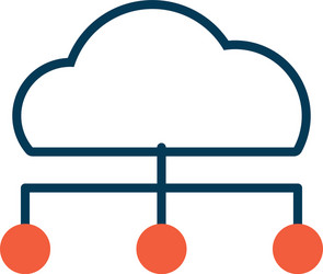 Cloud computing server isolated icon vector