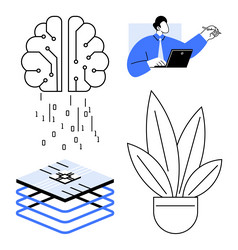 digital innovation with ai machine learning vector image
