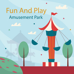 Hand drawn amusement park posts Royalty Free Vector Image