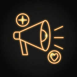 Promotion and marketing icon in neon line style vector