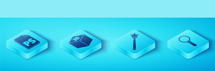 Set isometric ps file document cube vector
