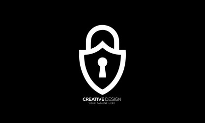 shield lock security business modern logo