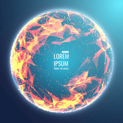 abstract 3d illuminated distorted mesh sphere vector image
