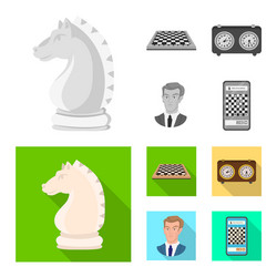 Design of checkmate and thin icon set vector