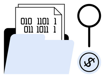 digital data files in folder analyzed using vector image