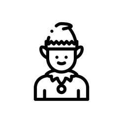 elf icon thin linear style design isolated vector image