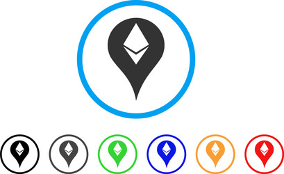 Ethereum map marker rounded icon vector