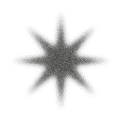 halftone star with dot gradient and burst effect vector image